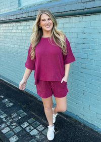 In the Lineup Ribbed Two Piece Shorts Set