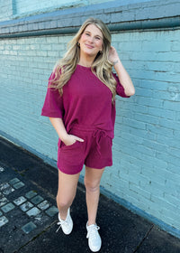 In the Lineup Ribbed Two Piece Shorts Set