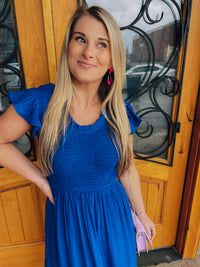 Irresistible Charm Midi Dress - Royal Blue