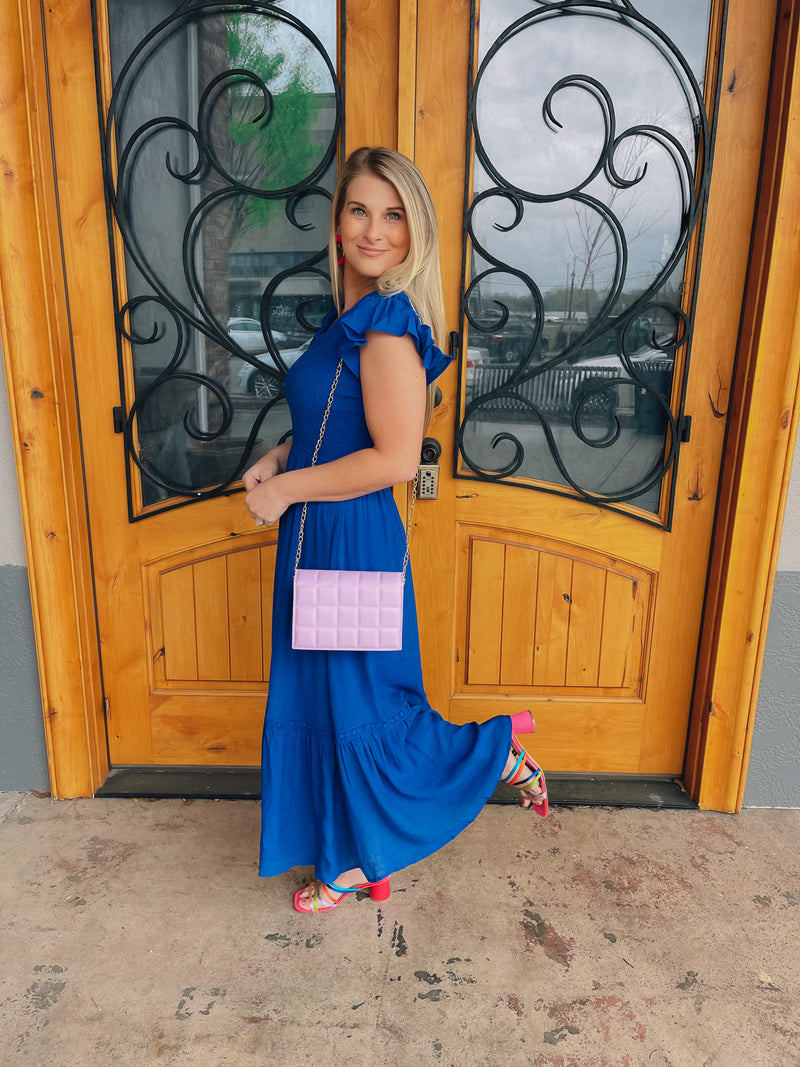 Irresistible Charm Midi Dress - Royal Blue