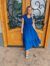 Irresistible Charm Midi Dress - Royal Blue