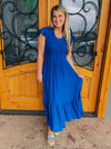 Irresistible Charm Midi Dress - Royal Blue