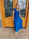 Irresistible Charm Midi Dress - Royal Blue