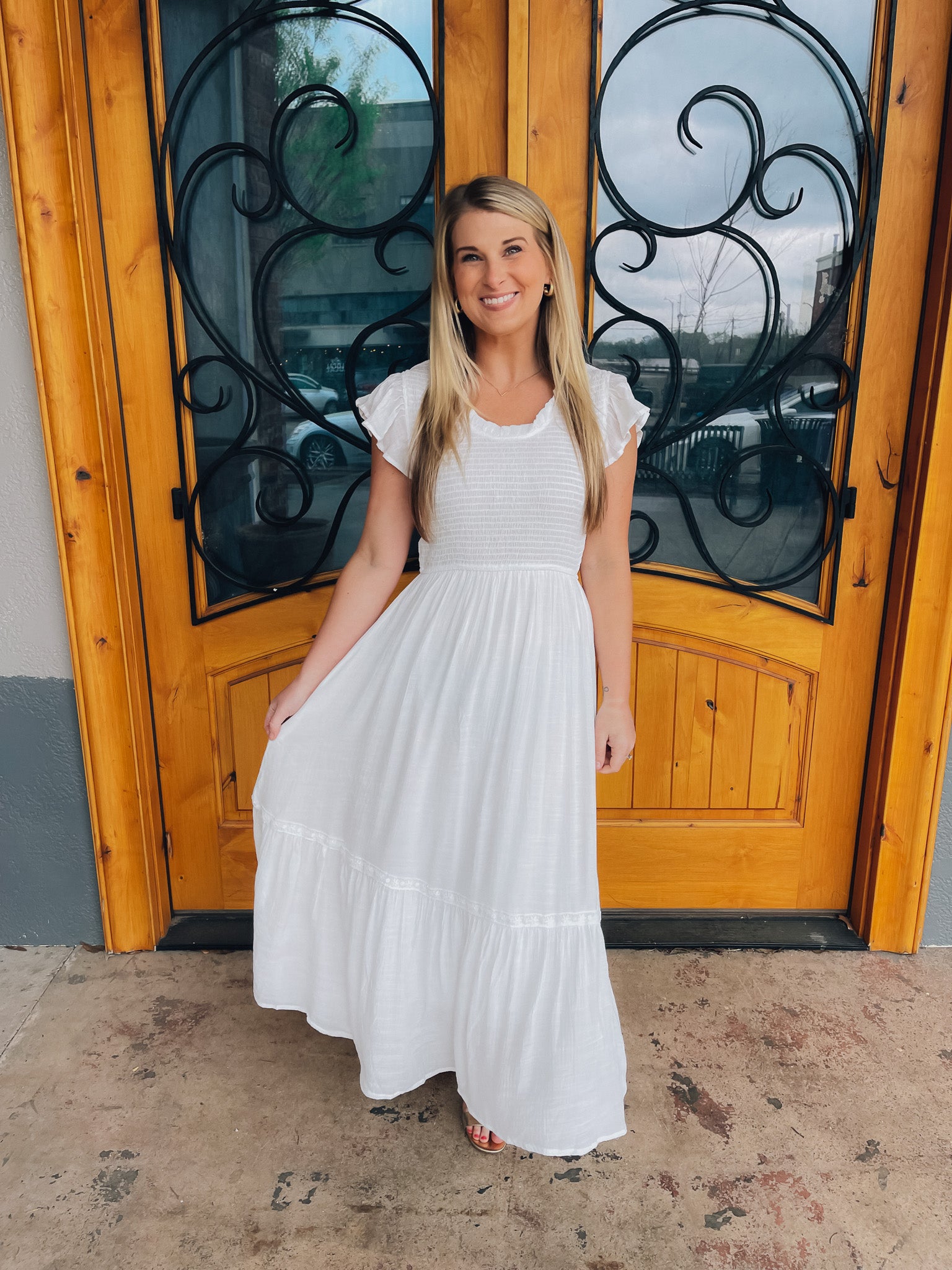 Irresistible Charm Midi Dress - White – The Sassy Owl Boutique