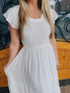 Irresistible Charm Midi Dress - White