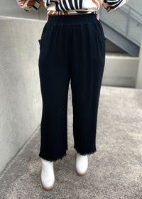 Isn't She Something Black Linen Pants