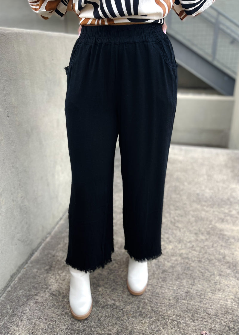 Isn't She Something Black Linen Pants