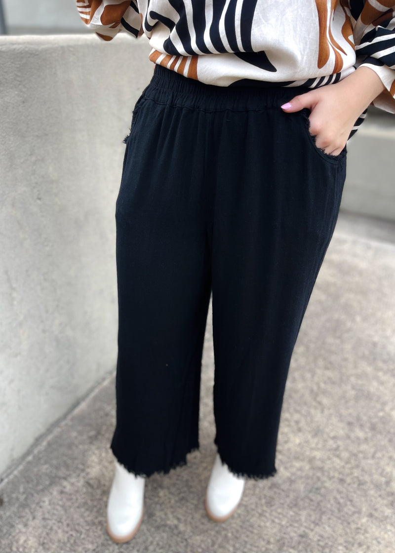 Isn't She Something Black Linen Pants