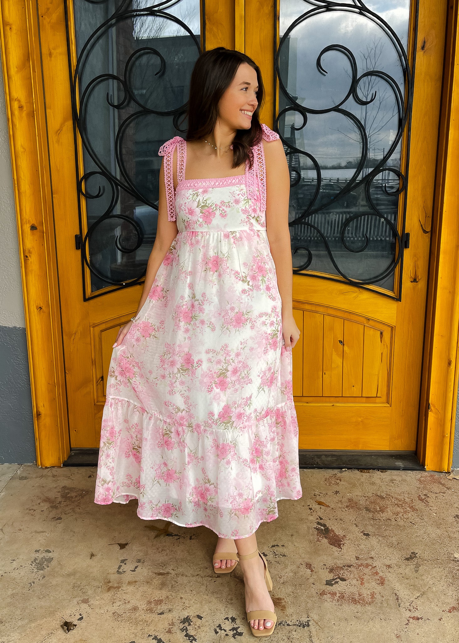 pink dream garden maxi dress Luminous Dreams Floral Maxi Dress Pink Gabi Swimwear
