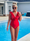 Meet Me In Hawaii One Piece Swimsuit (S-XL) - Red