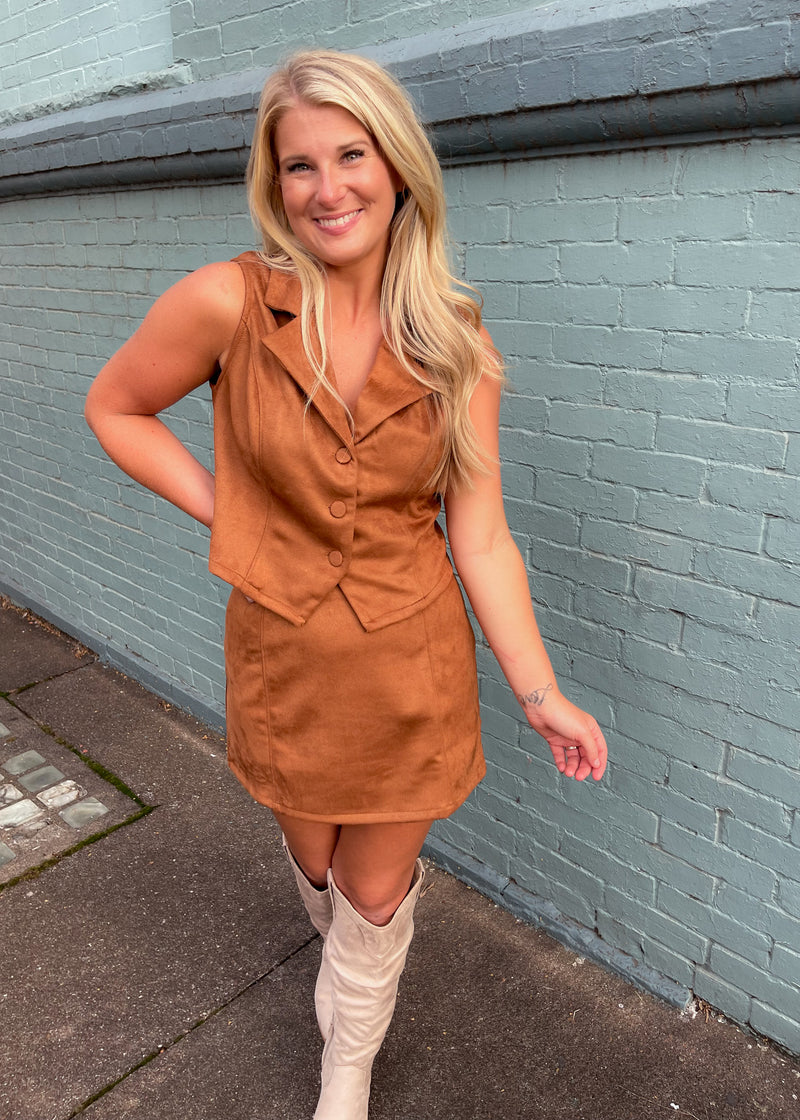 The Final Thought Suede Two Piece Set