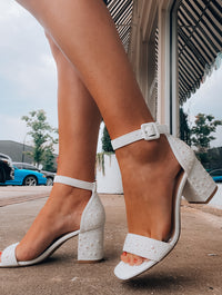 All My Dreams White Pearl Heels