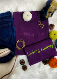 Feeling Spooky Embroidered Graphic Tee (S-2XL)
