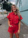 Change The Game Romper- Red