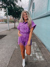 Change The Game Romper- Purple