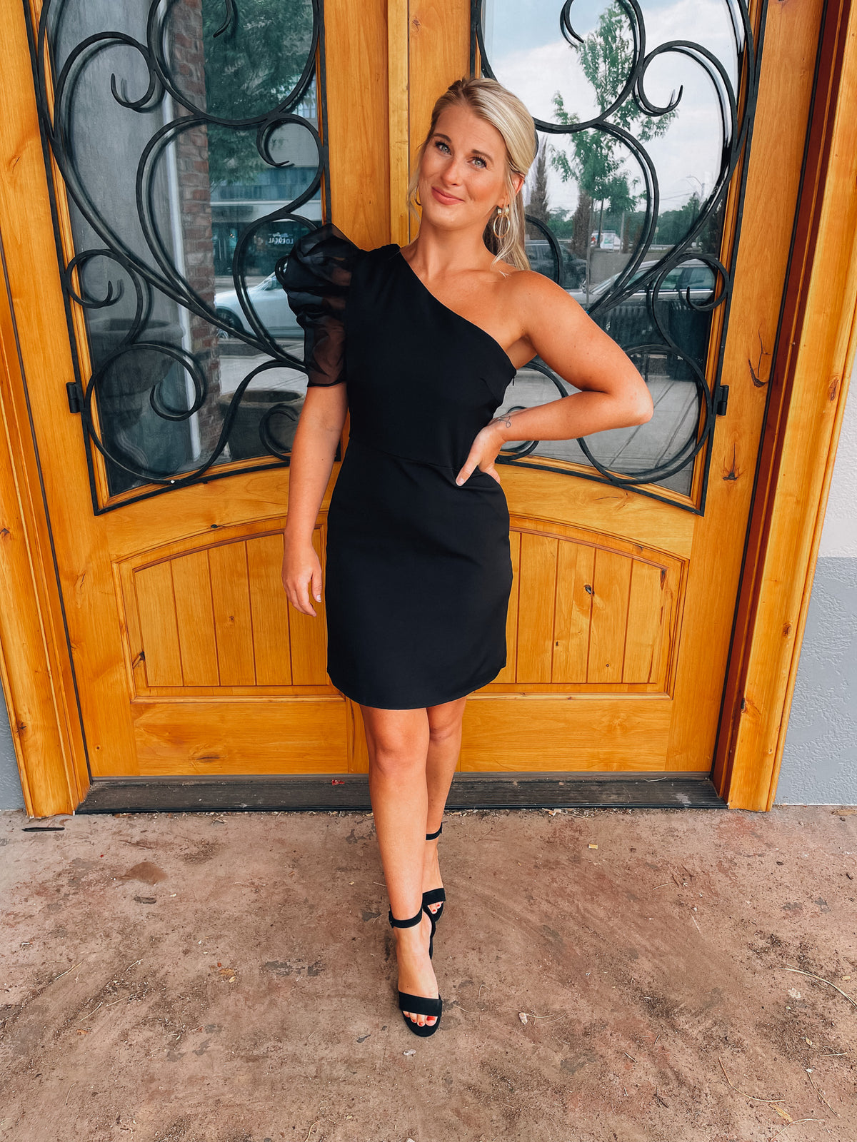 Add a little sass to your wardrobe with this oh-so-flattering asymmetrical one shoulder dress. Features a mini length, sheer puff sleeve and a hidden side zipper for a fitted fit. Be the best dress anytime you walk into a room with the A Little Sass One Shoulder Dress. 