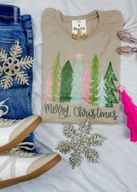 Merry Christmas Tree Graphic Tee (S-3XL)