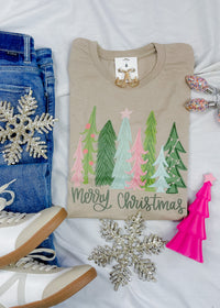 Merry Christmas Tree Graphic Tee (S-3XL)