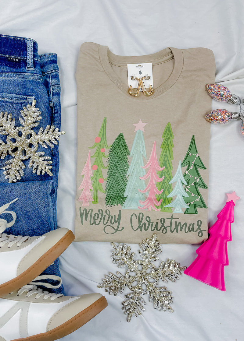 Merry Christmas Tree Graphic Tee (S-3XL)