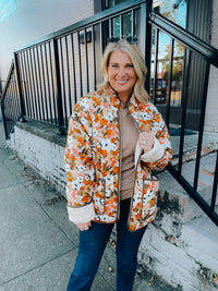 Wild Honey Floral Quilted Puffer Jacket