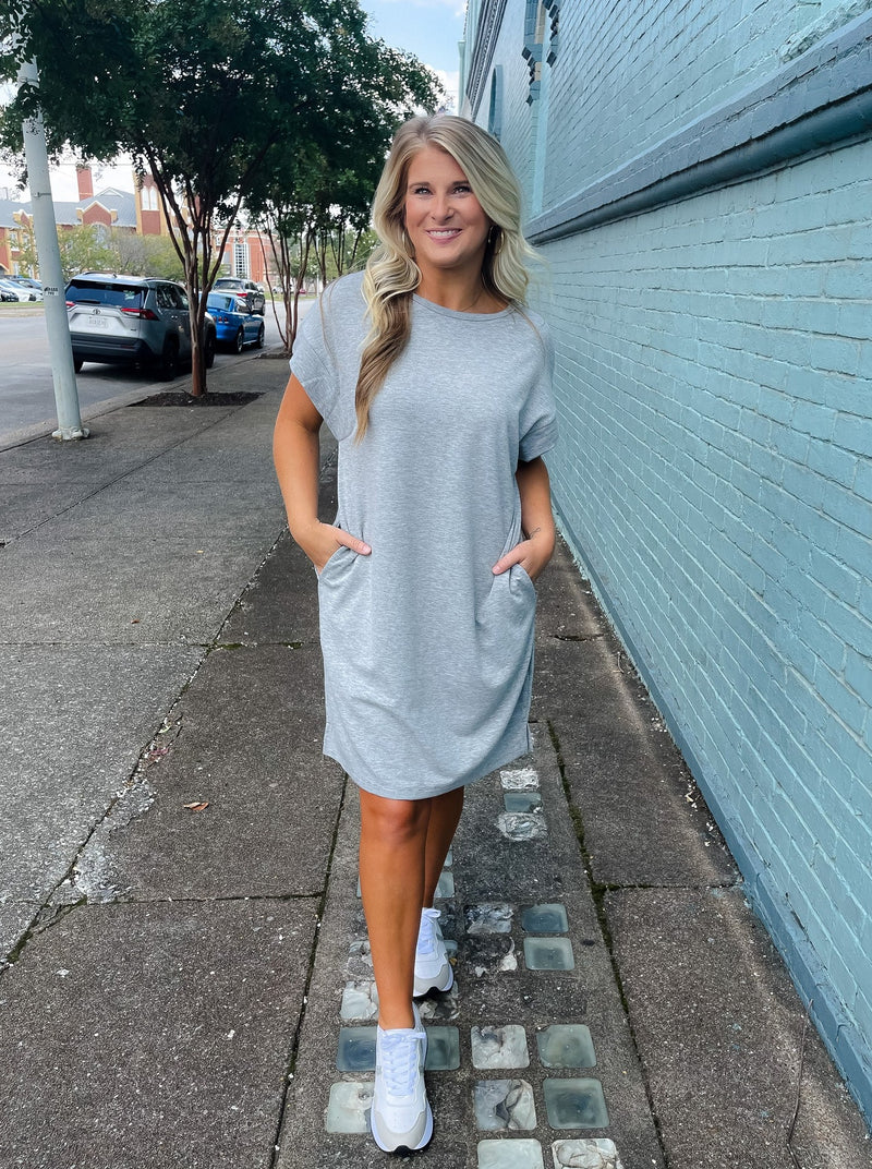 Always Carefree Dress- Heather Grey