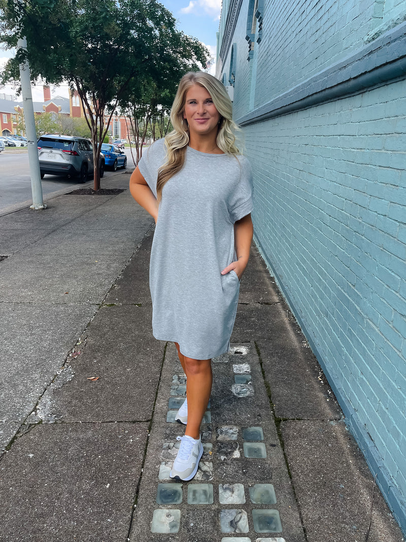 Always Carefree Dress- Heather Grey