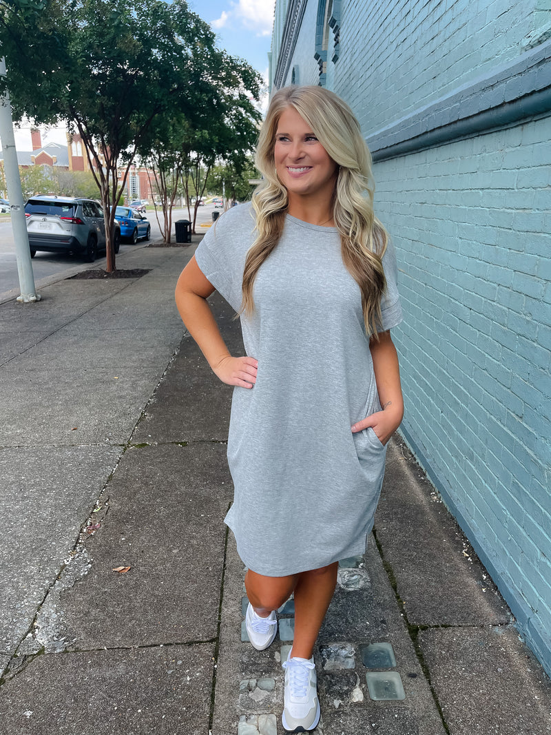 Always Carefree Dress- Heather Grey