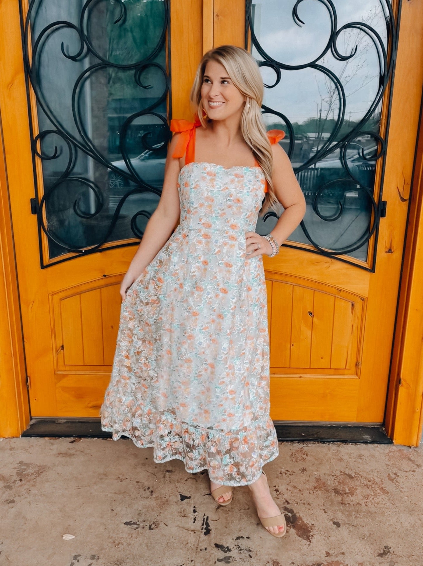 flower embroidered maxi dress Floral Embroidered Maxi Dress