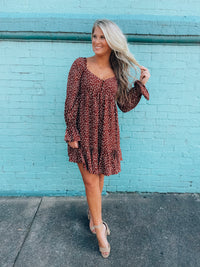 All Dolled Up Dress-Brick