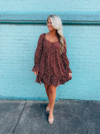 All Dolled Up Dress-Brick