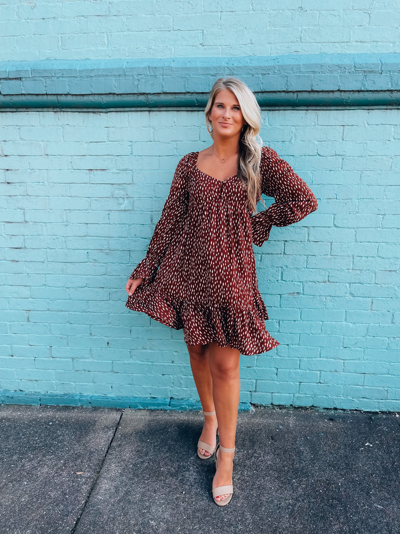 All Dolled Up Dress-Brick