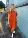 Always Carefree Dress- Rust