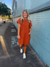 Always Carefree Dress- Rust