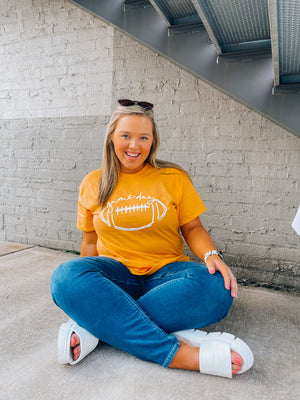 Score a touchdown in style with this Football Gameday Graphic Tee! Whether you're tailgating or watching from home, you'll be ready to cheer on your favorite team with this comfy, unisex design. This one's a surefire winner! Go long! ;)-MUSTARD