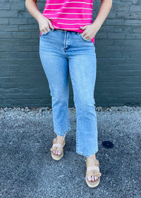 Killing Time Tummy Control Cropped Jeans