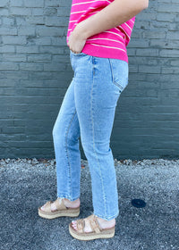 Killing Time Tummy Control Cropped Jeans