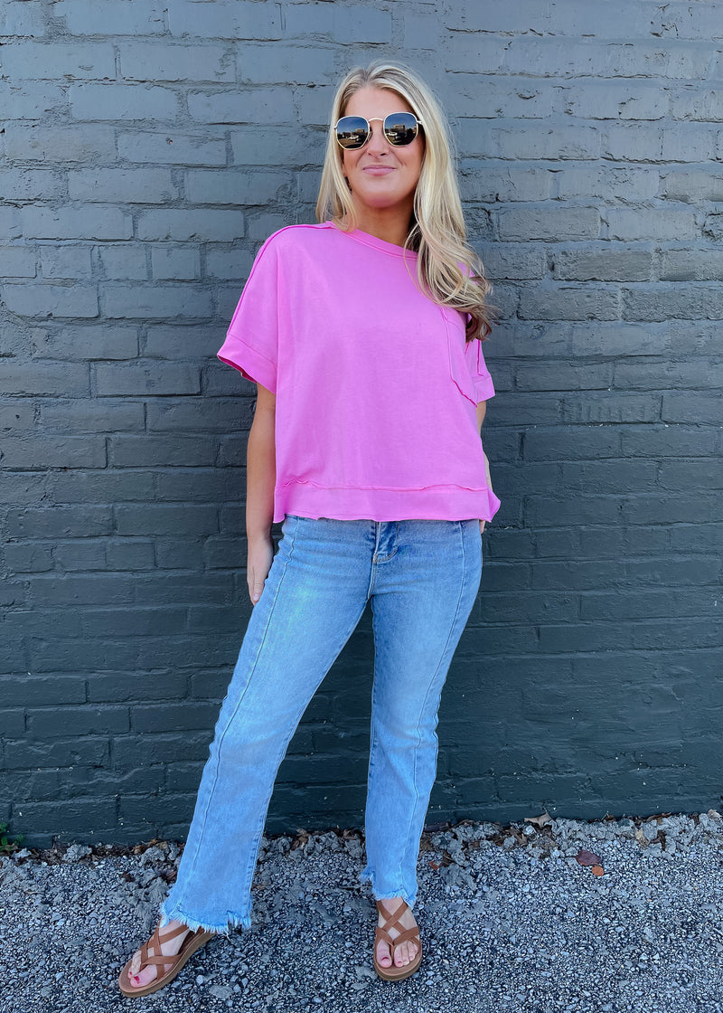 Let's Get Started Oversized Crop Tee