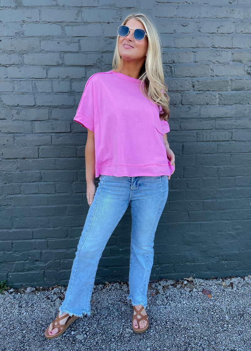 Let's Get Started Oversized Crop Tee