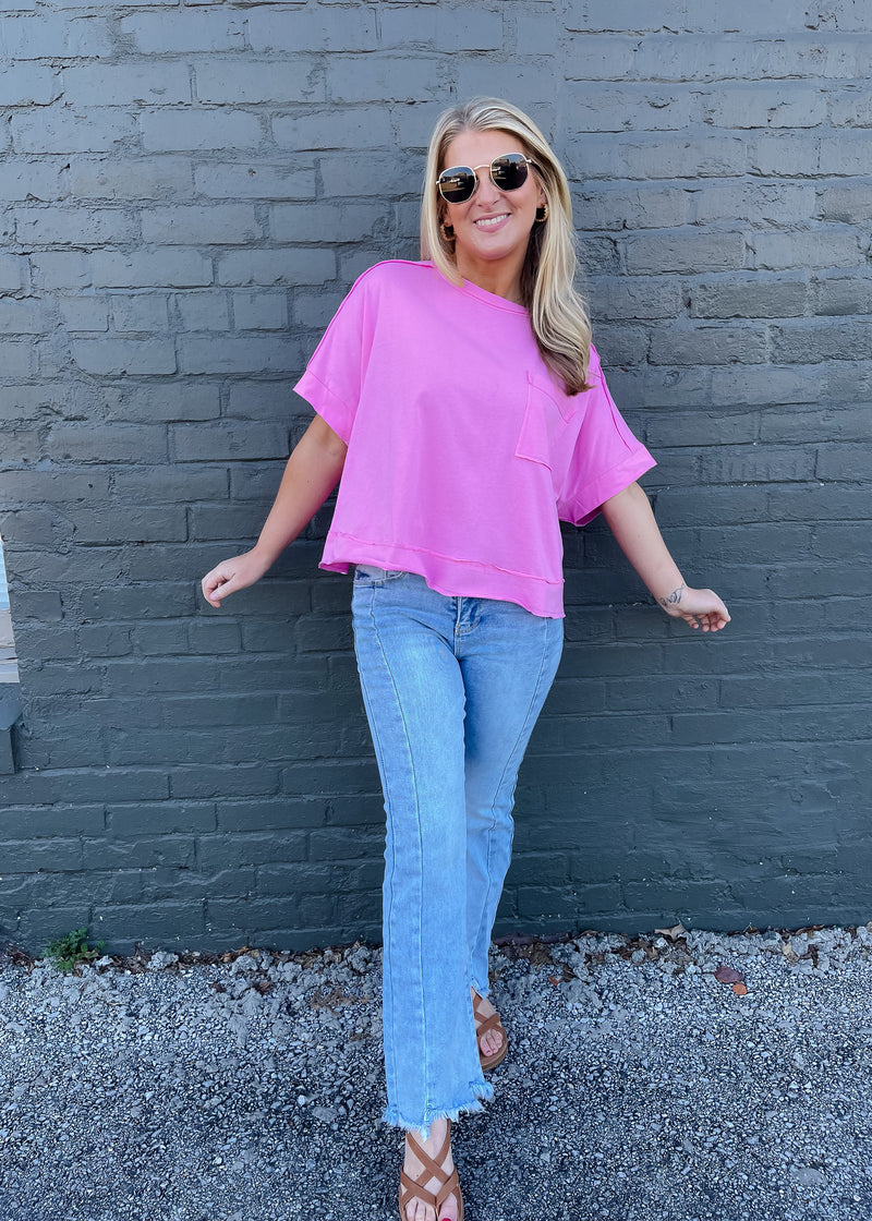 Let's Get Started Oversized Crop Tee