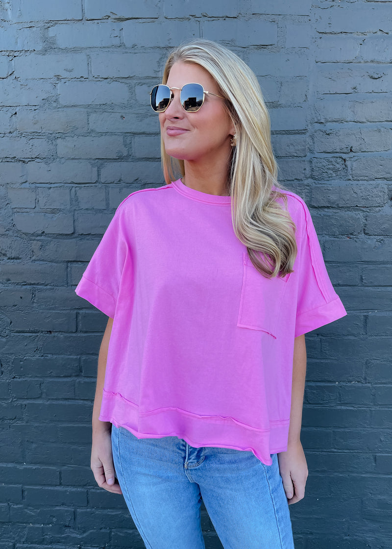 Let's Get Started Oversized Crop Tee