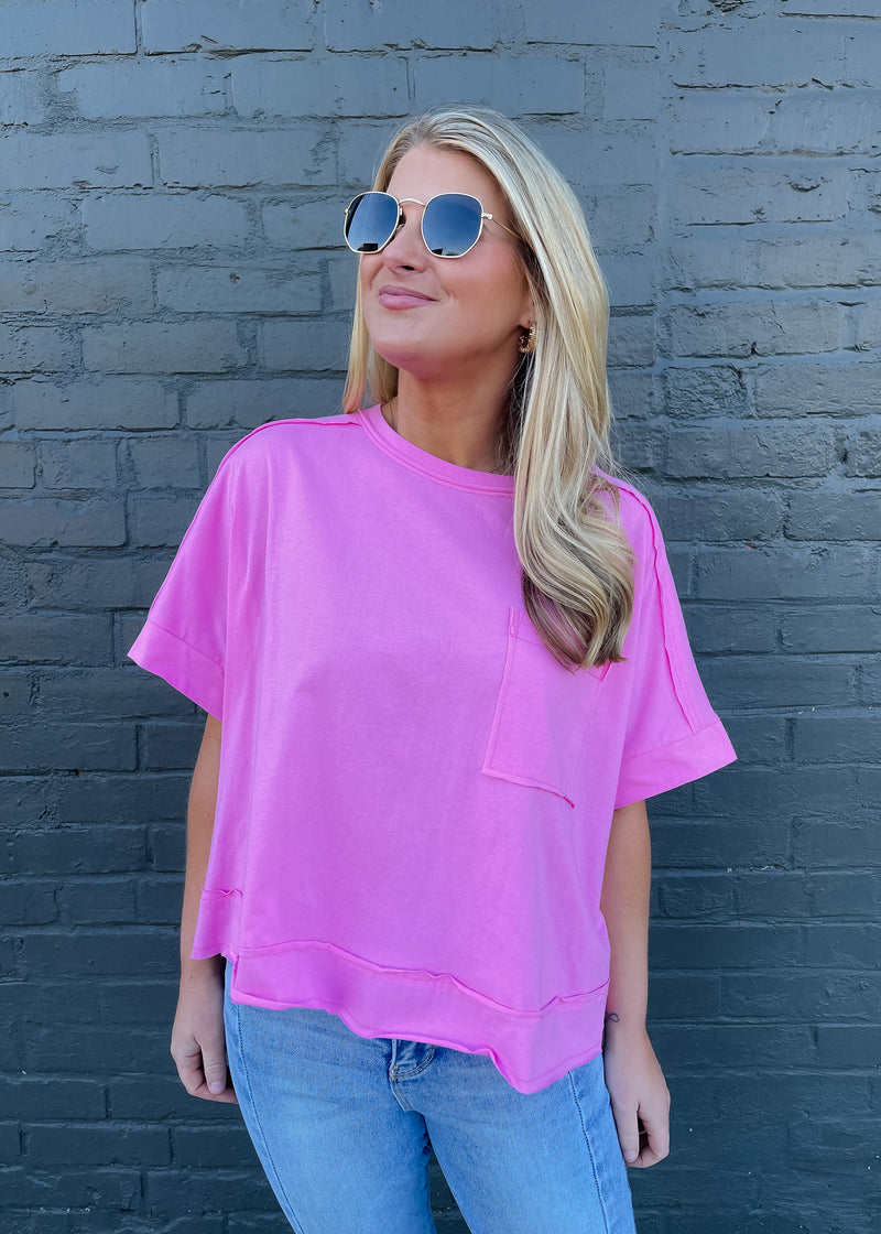 Let's Get Started Oversized Crop Tee