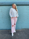 Up To Fate High Waisted Distressed Acid Washed Pink Jeans