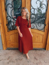 Believing In You Rust Midi Dress