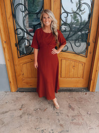 Believing In You Rust Midi Dress