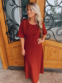 Believing In You Rust Midi Dress