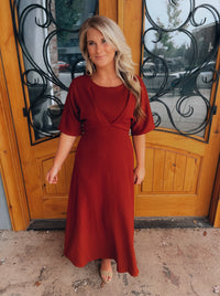 Believing In You Rust Midi Dress