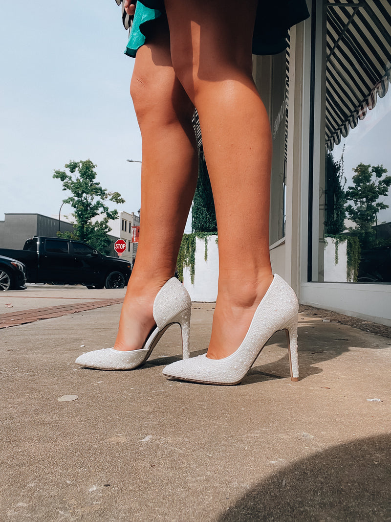 Graceful Glamour White Pearl Heels