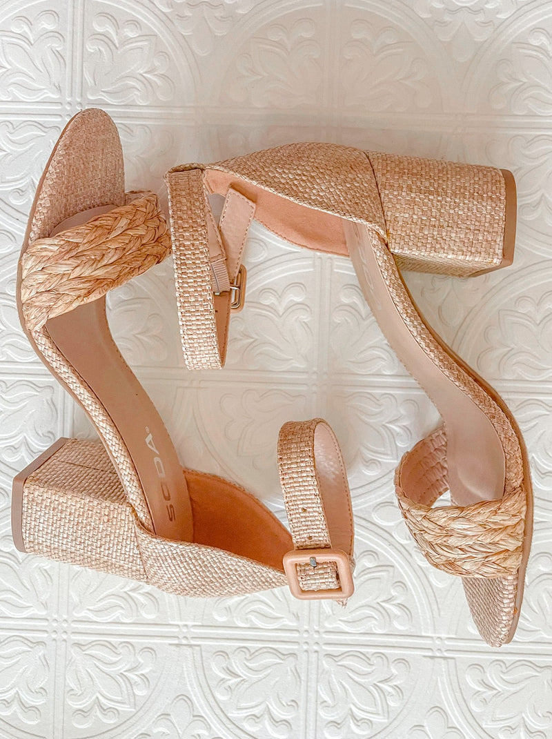 Dig Your Heels In- Raffia Heels