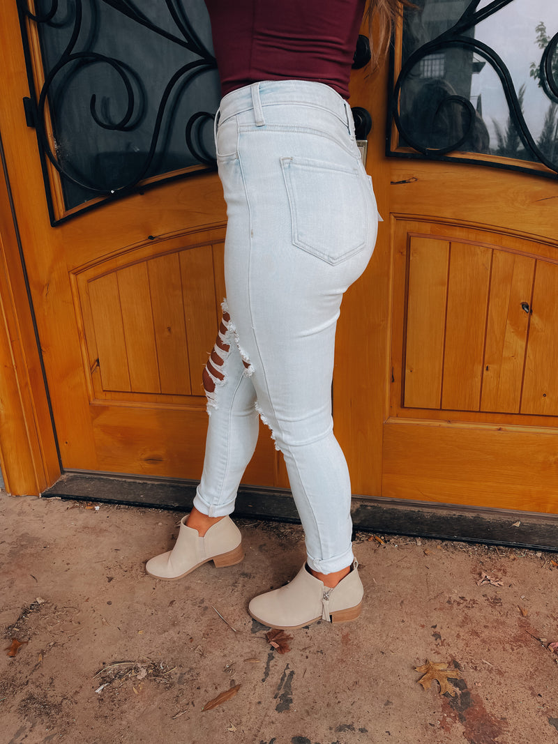 Trendiest Around Light Distressed Skinny Jeans