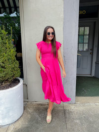 Falling For You Hot Pink Midi Dress (S-3XL)